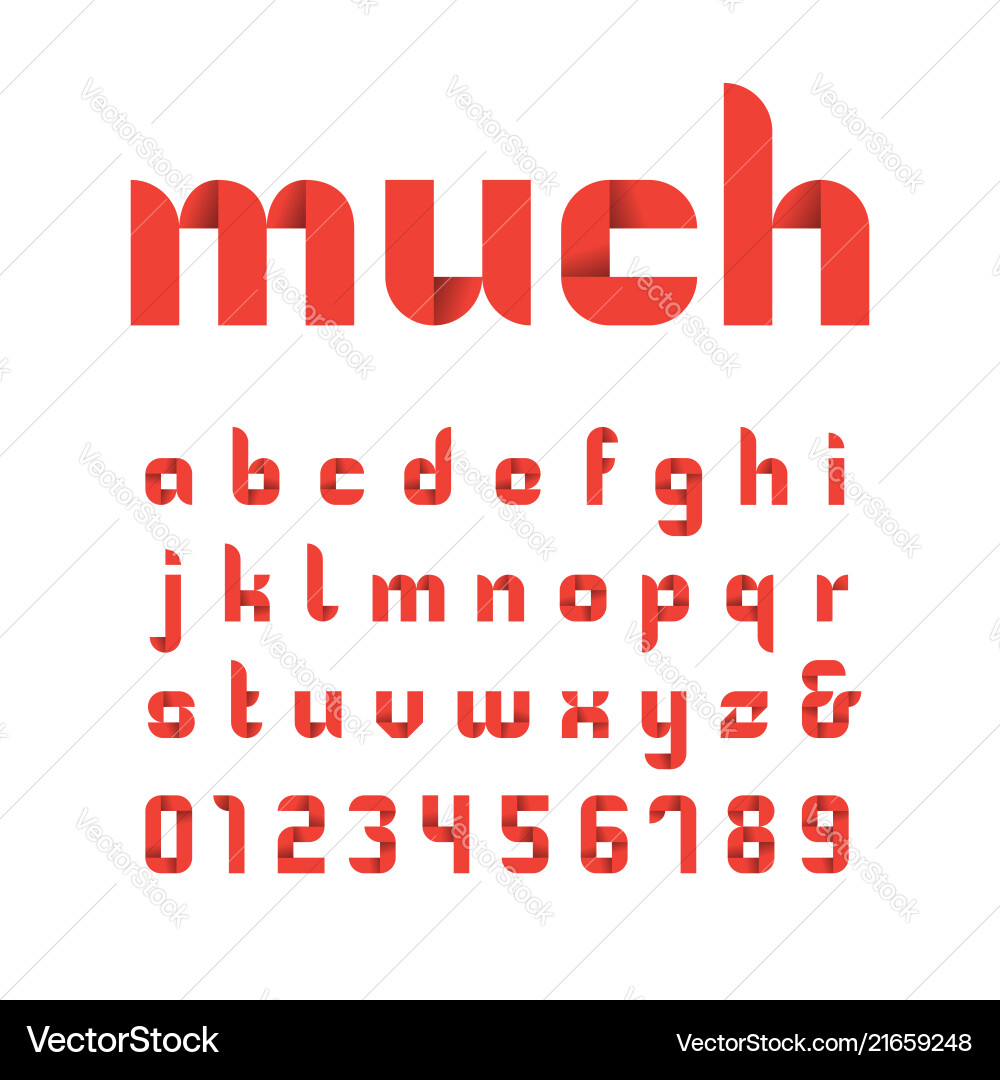 Ribbon font alphabet with latin letters Vector Image