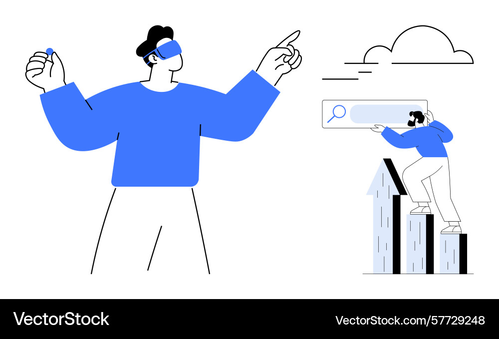 Virtual reality exploration and data search with Virtual reality exploration and data search with vector image