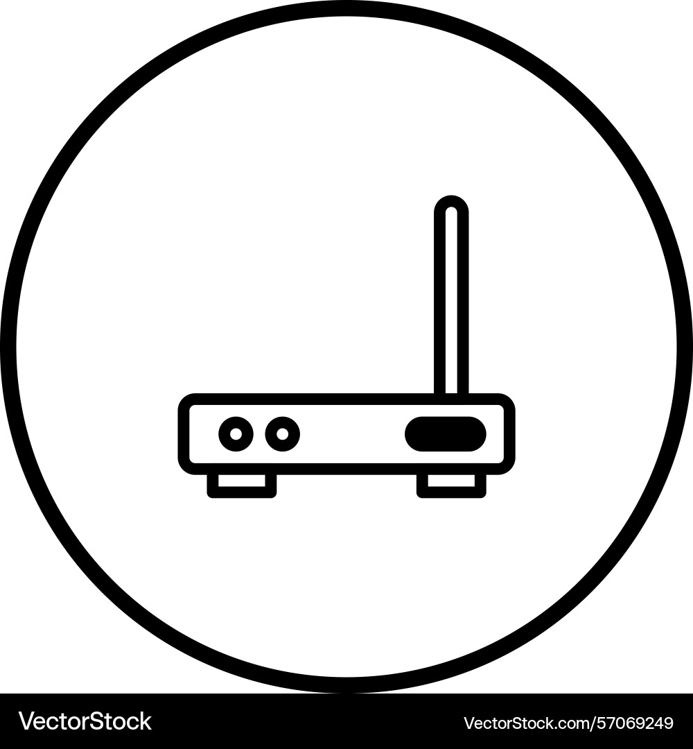 A simplistic line drawing of wireless router vector image