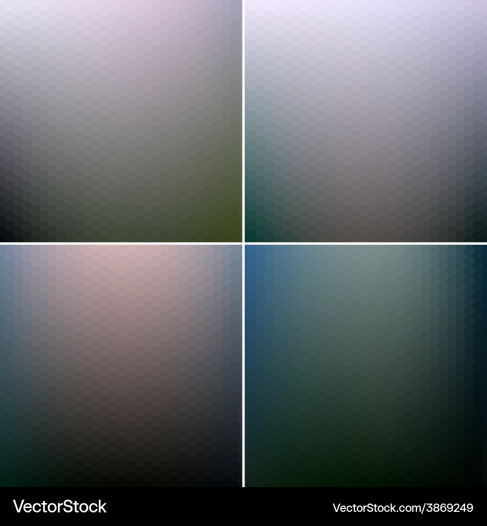 Abstract blurred hexagonal backgrounds set vector image