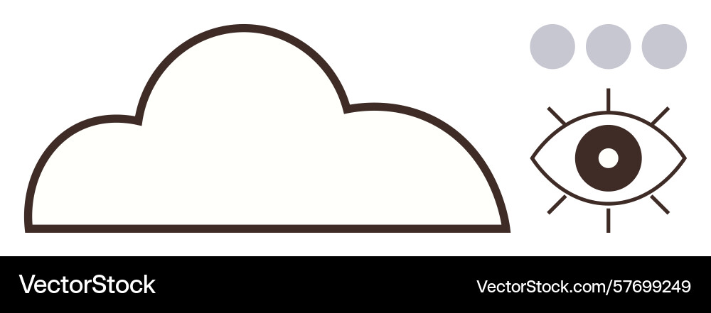 Cloud and eye with dots representing connection Vector Image