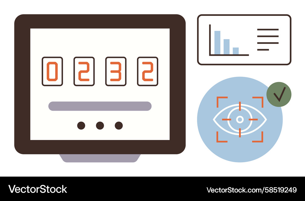 Digital Analytics & Biometric Monitoring Vector Image