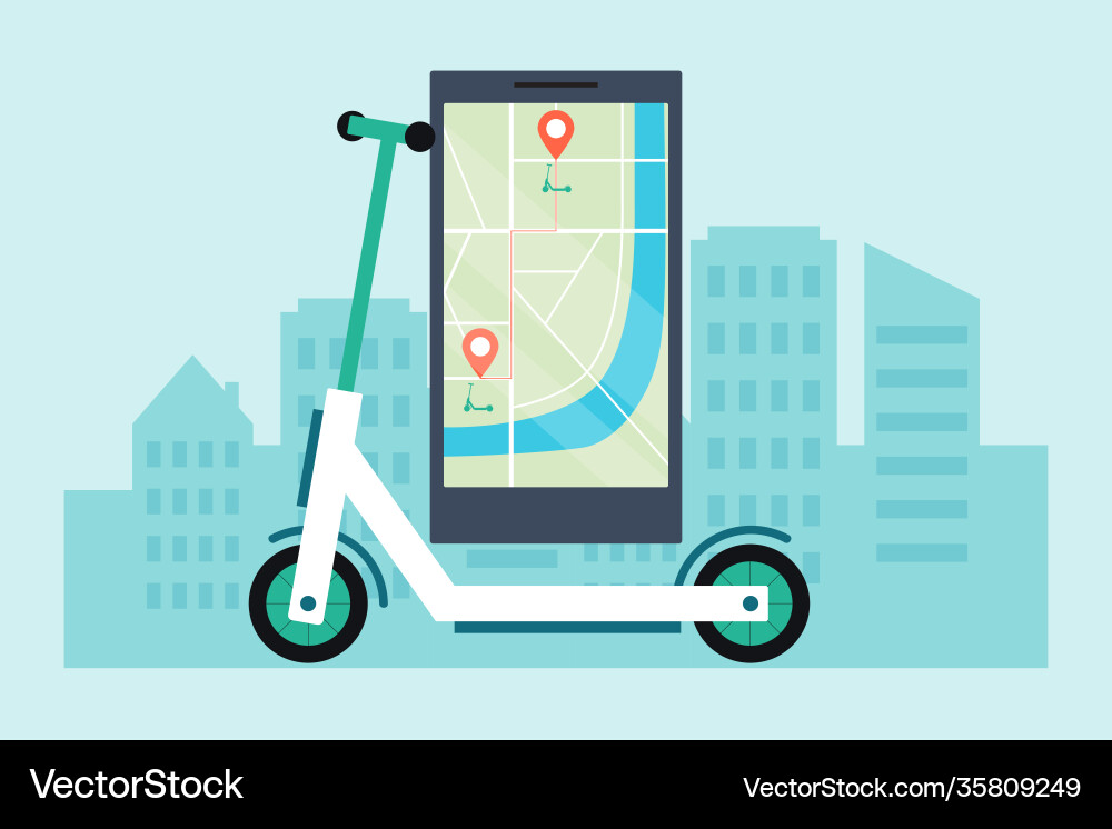 Electric Scooter Rental Royalty Free Vector Image