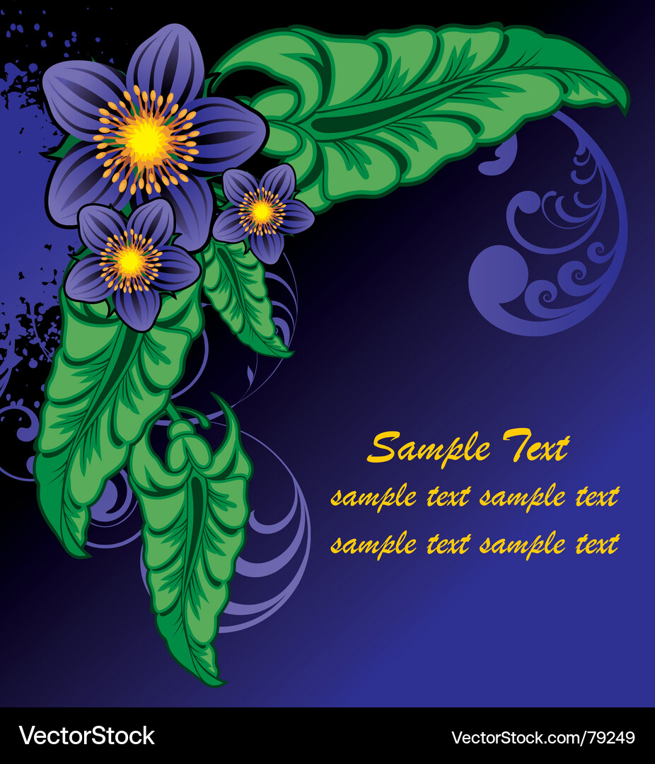 Floral Document Template Vector Image