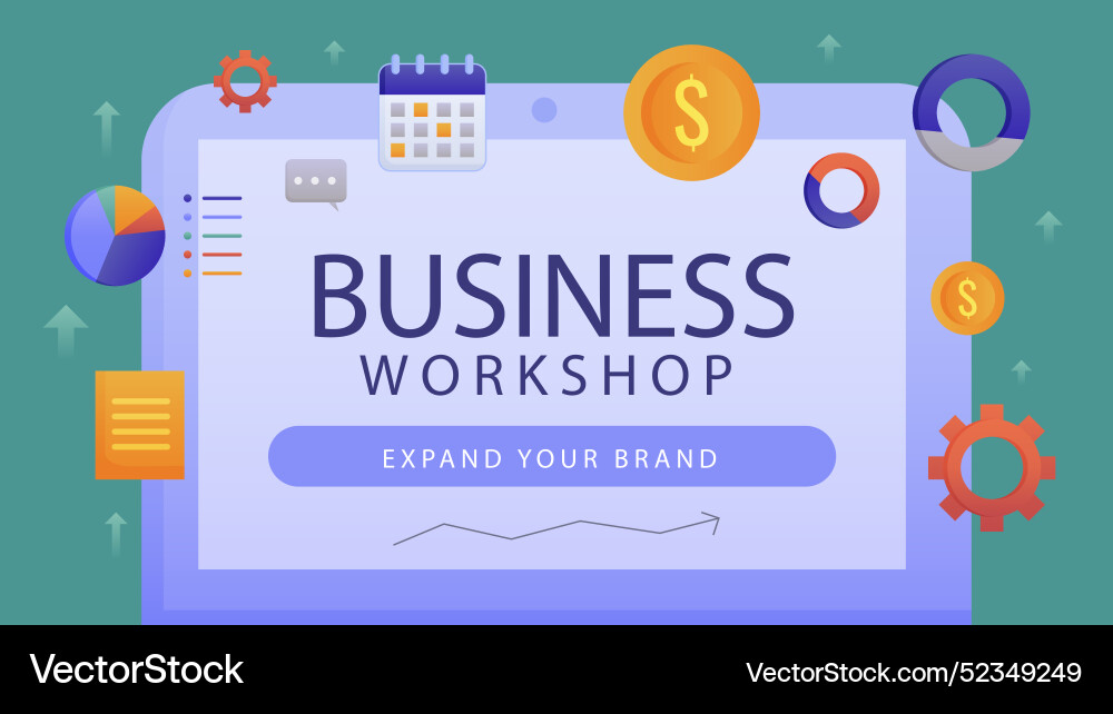 Gradient business workshop youtube thumbnail Vector Image