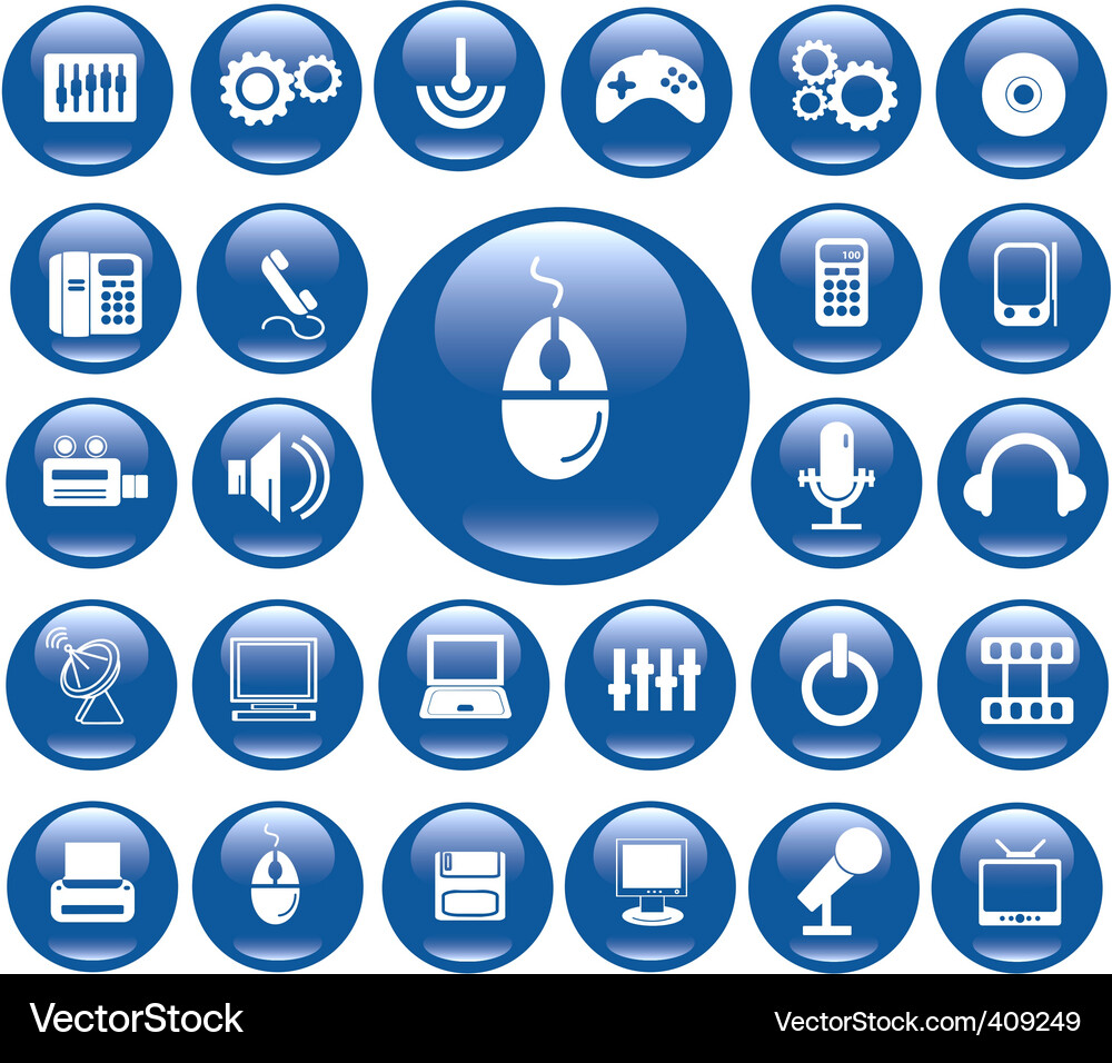 Media buttons Vector Image