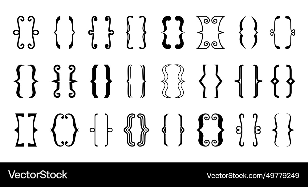 Parenthesis & Brackets - Text Elements vector image