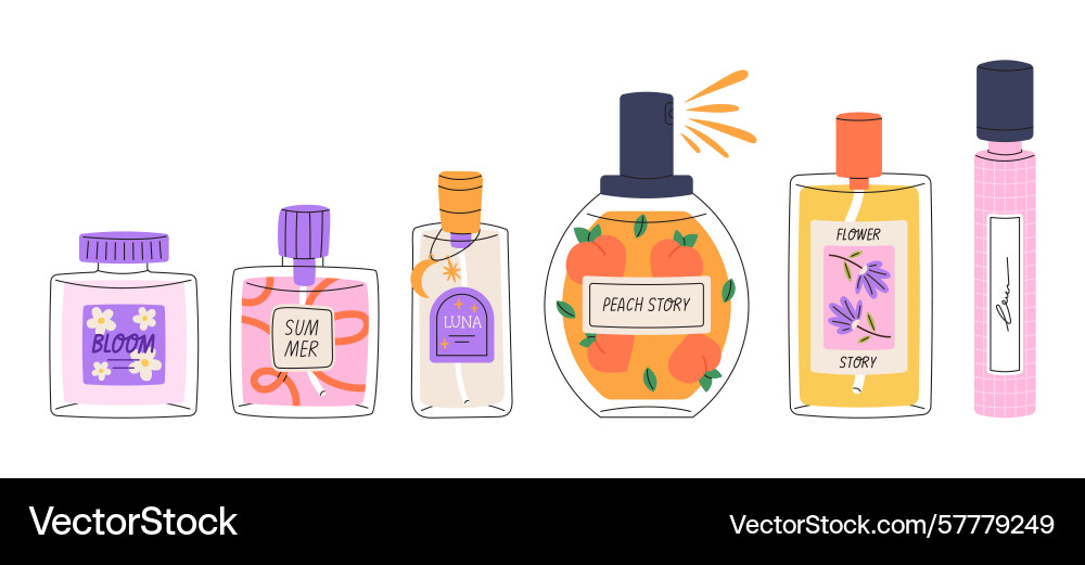 Perfume bottles and flasks Vector Image