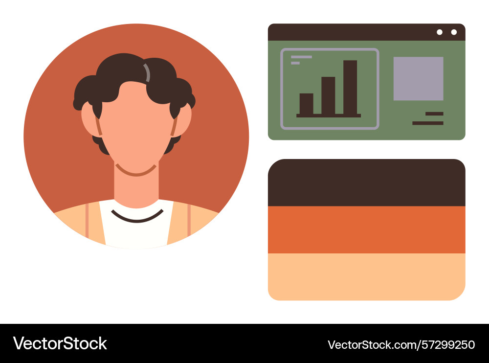 Abstract portrait dashboard chart and color Vector Image