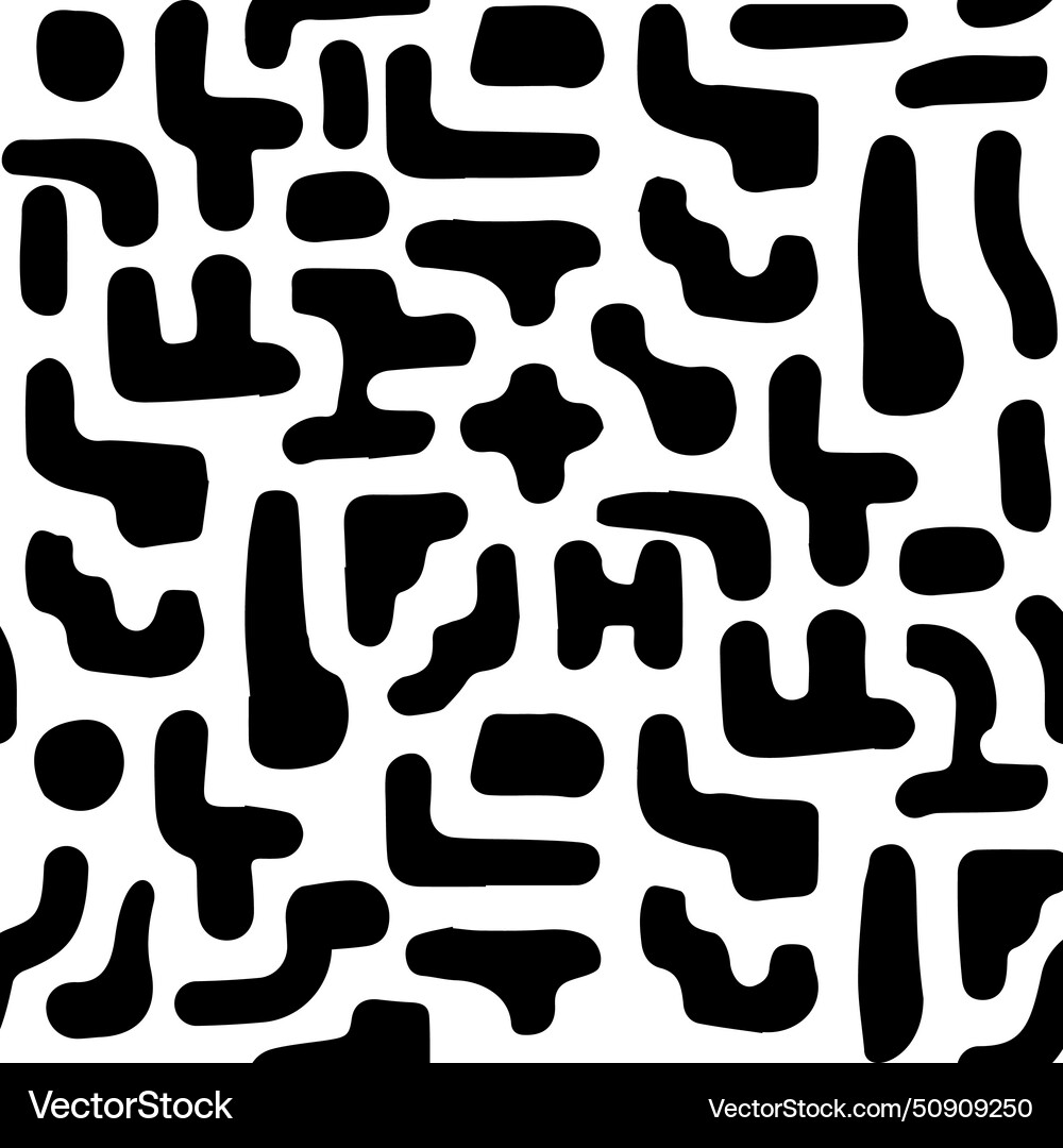 Black Shape Pattern - Minimalist Abstract vector image