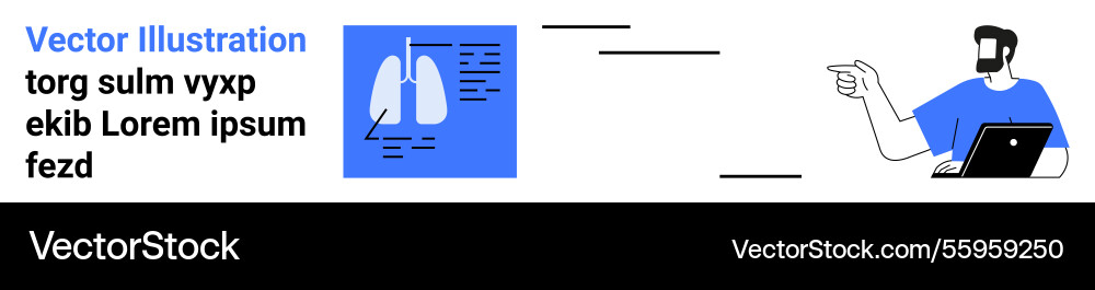 Doctor explaining lung diagram with notes using Vector Image
