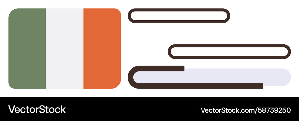 Irish flag with minimalist bookshelf design Irish flag with minimalist bookshelf design Vector Image