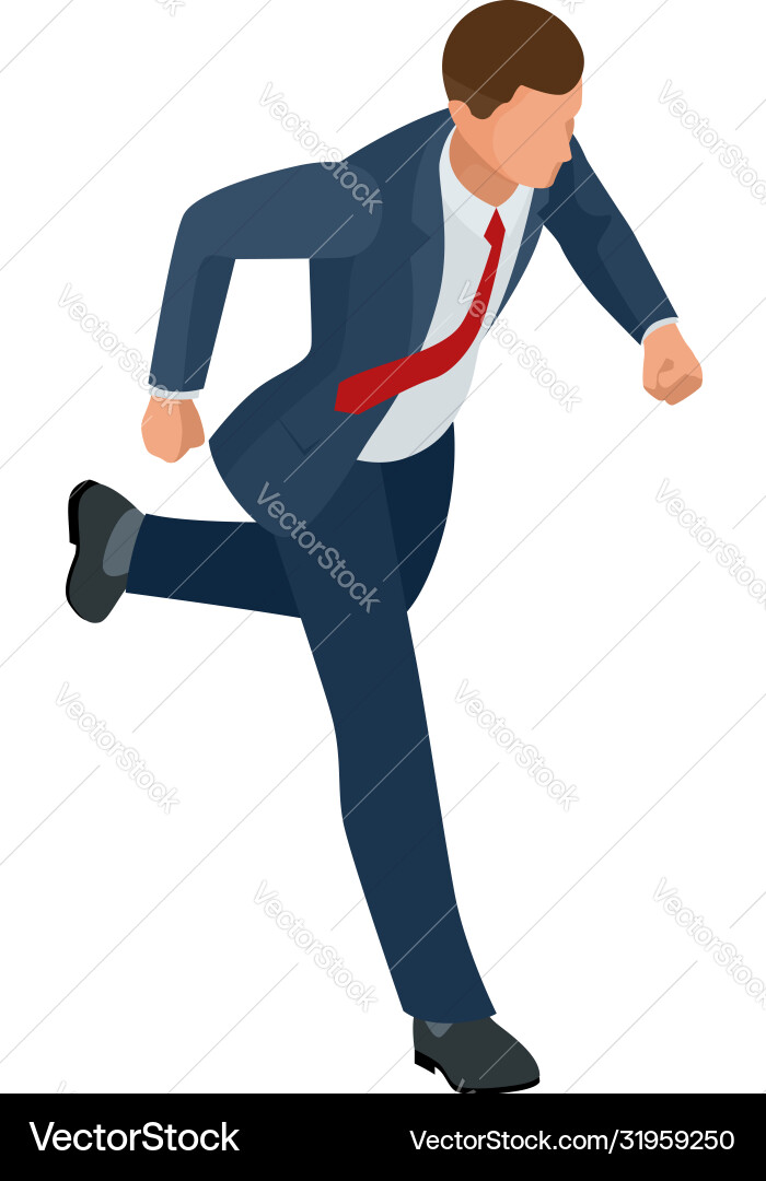 Isometric Businessman Running Vector Image