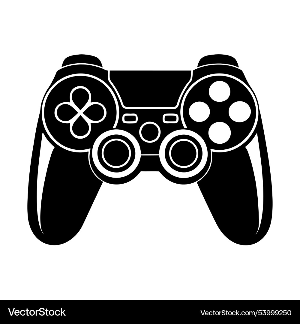 Joystick silhouette game controller Vector Image