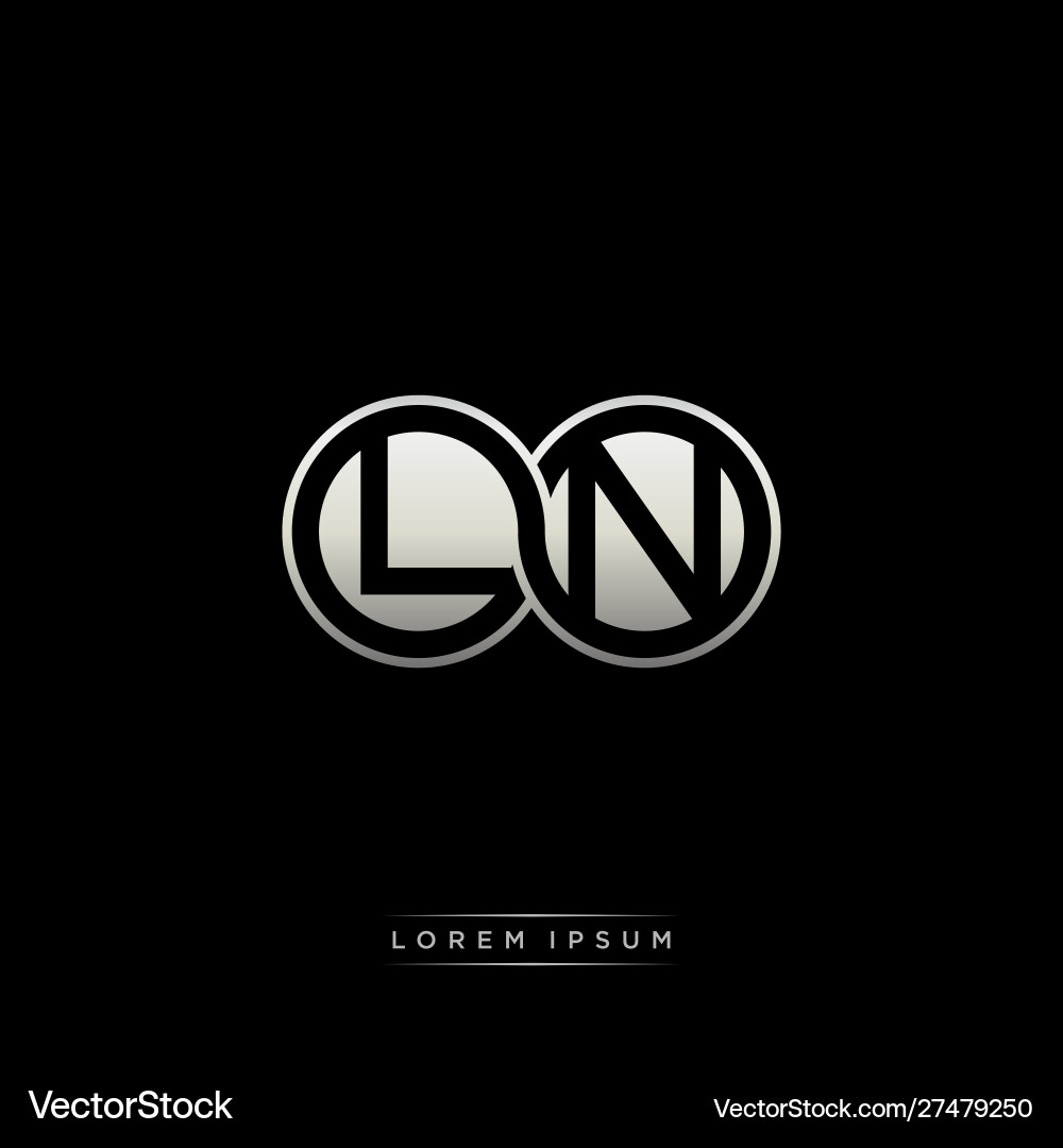 Linked Circle Monogram - LN vector image