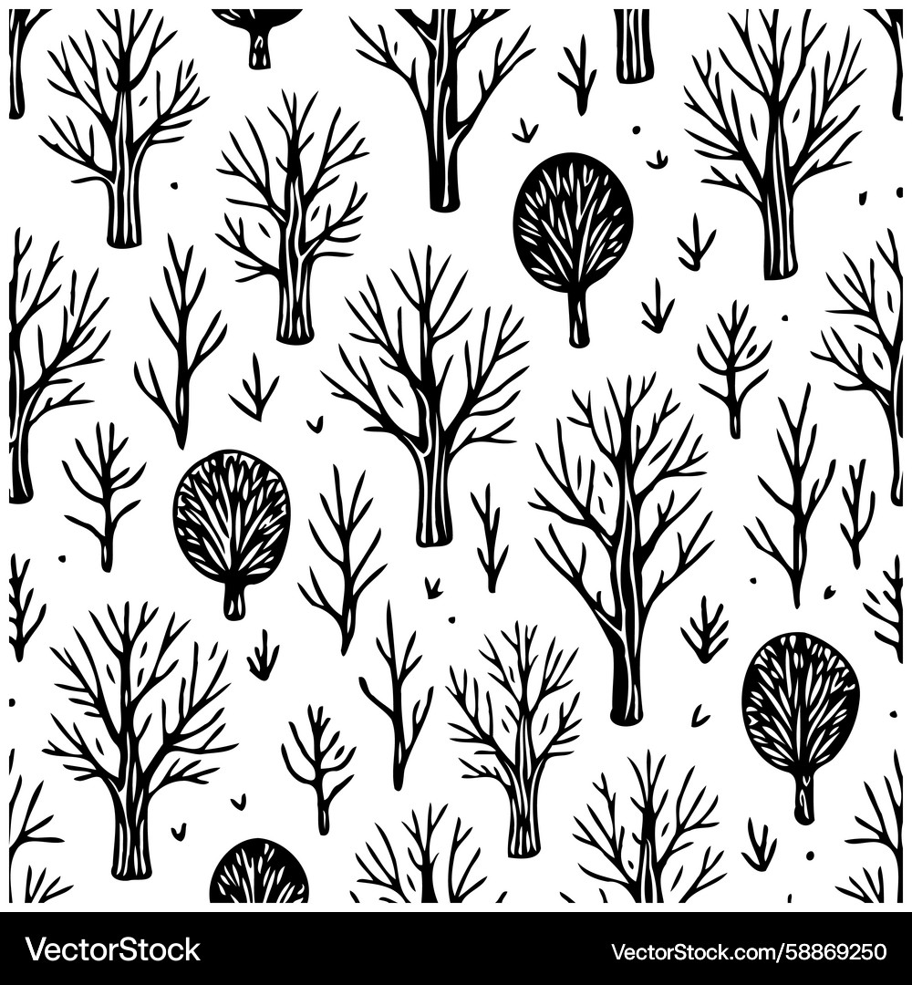 Minimalist Branch Pattern Vector Image