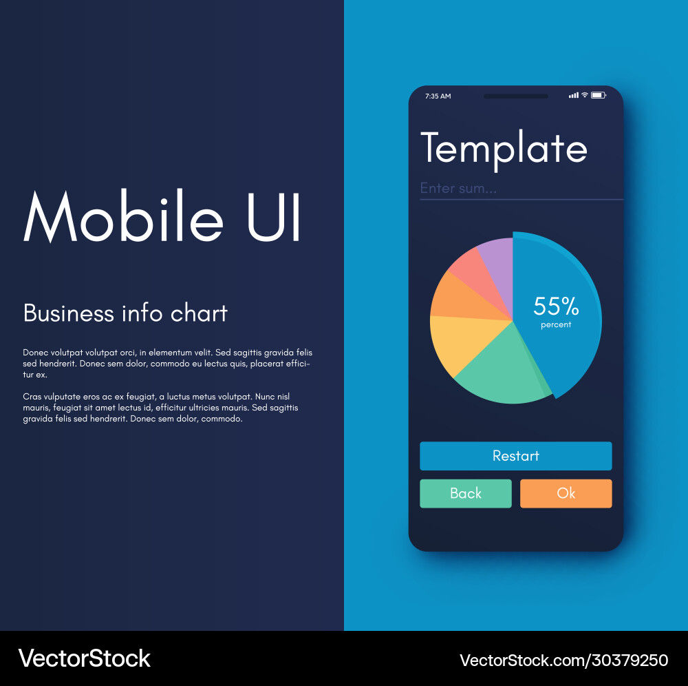 Mobile application interface ui design Mobile application interface ui design vector image