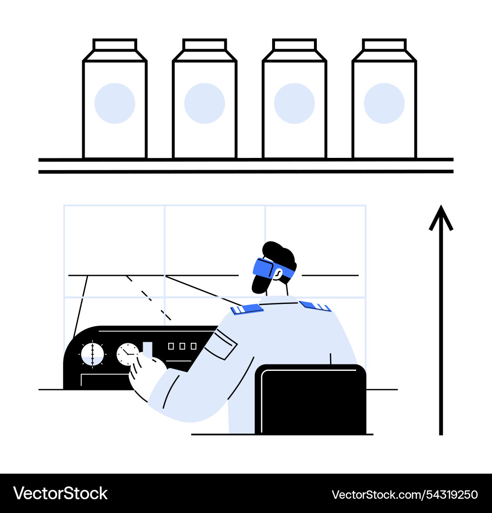Pilot navigating high-tech aircraft console Pilot navigating high-tech aircraft console vector image