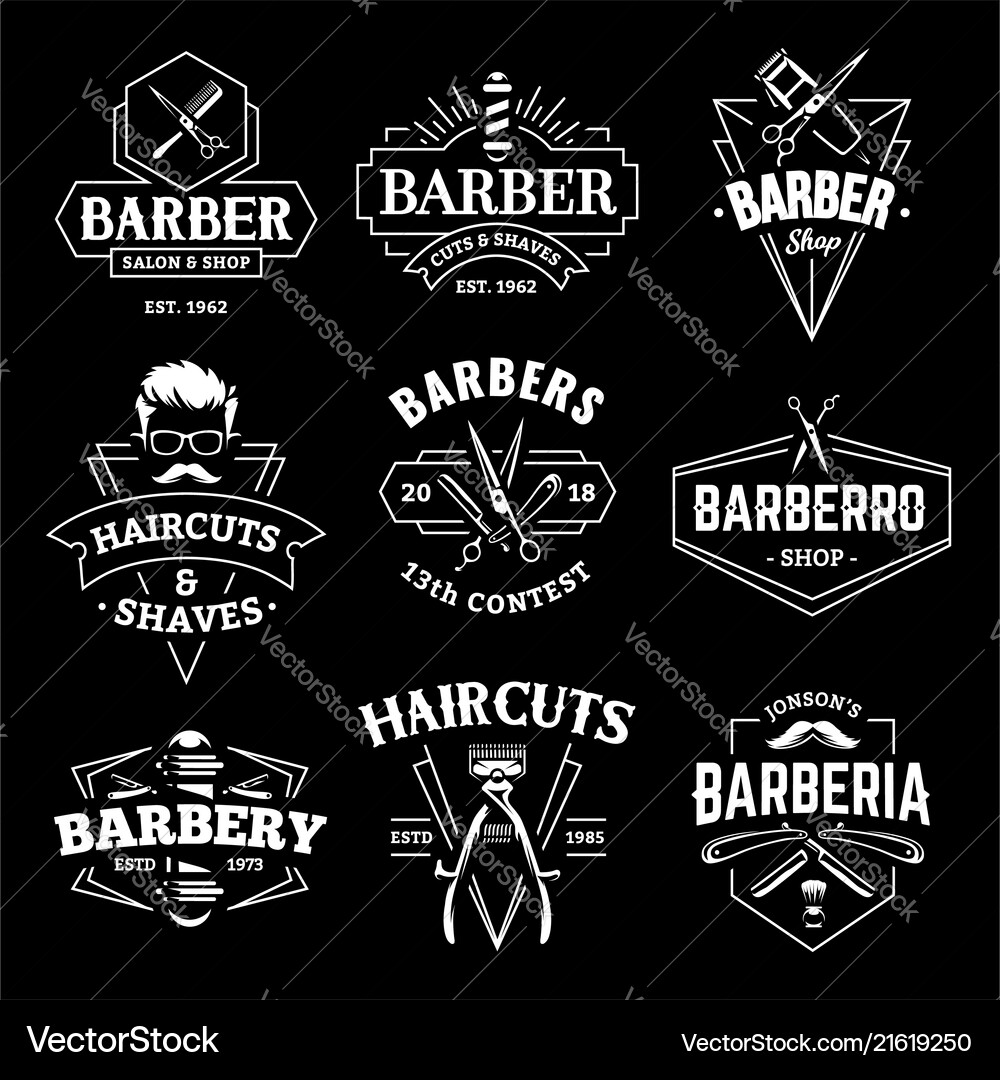 Retro Barber Shop Logos Vector Image