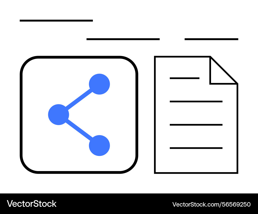 Sharing concept with network icon and document Sharing concept with network icon and document vector image