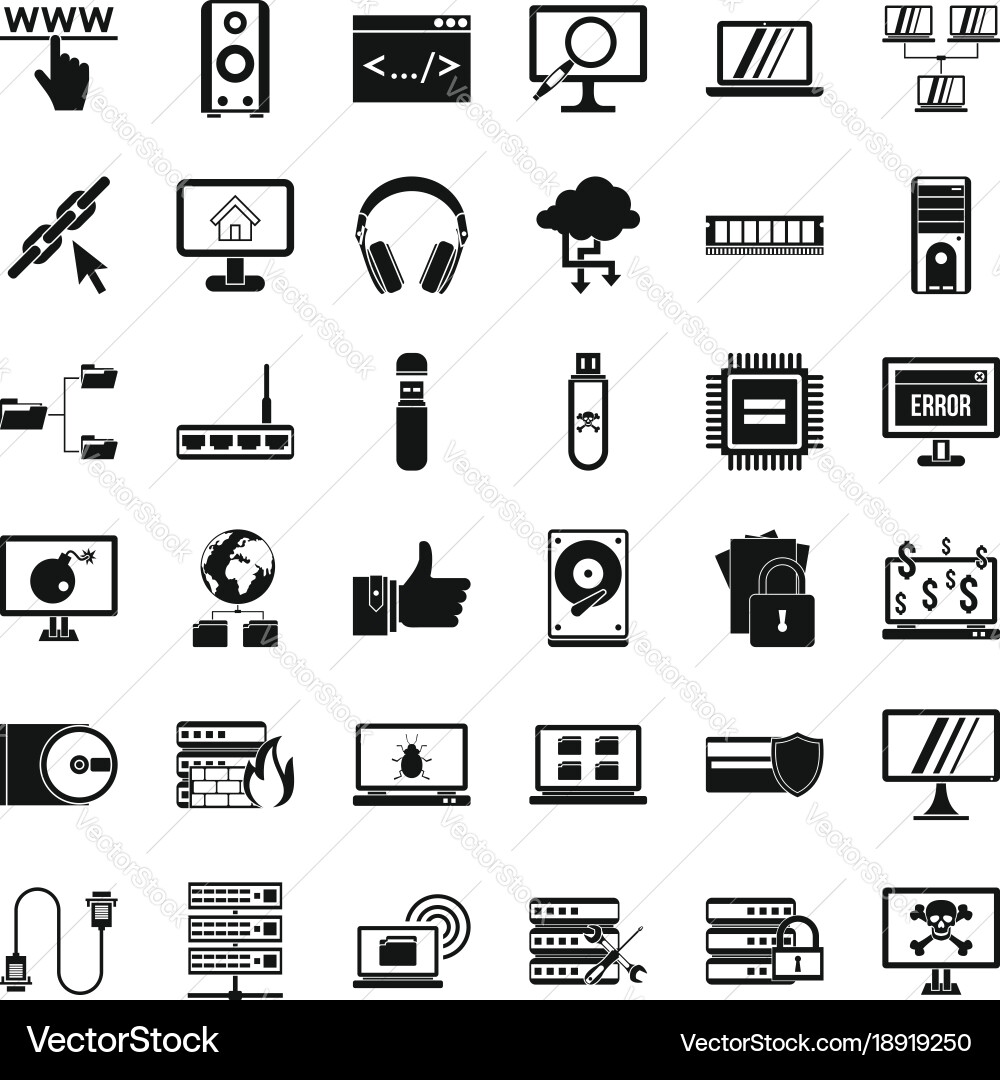 Web icons set simple style vector image
