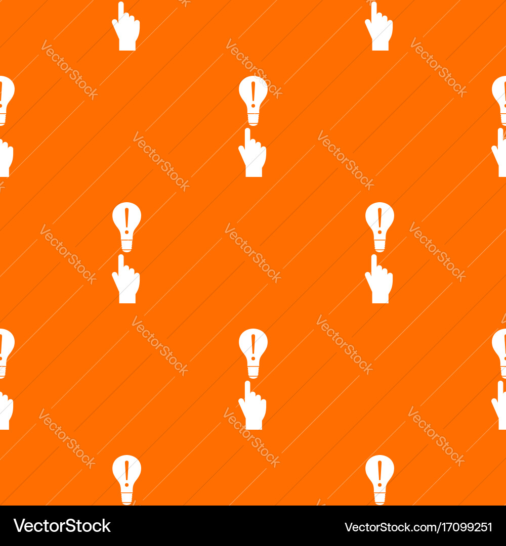 A finger pointer and light bulb pattern seamless vector image