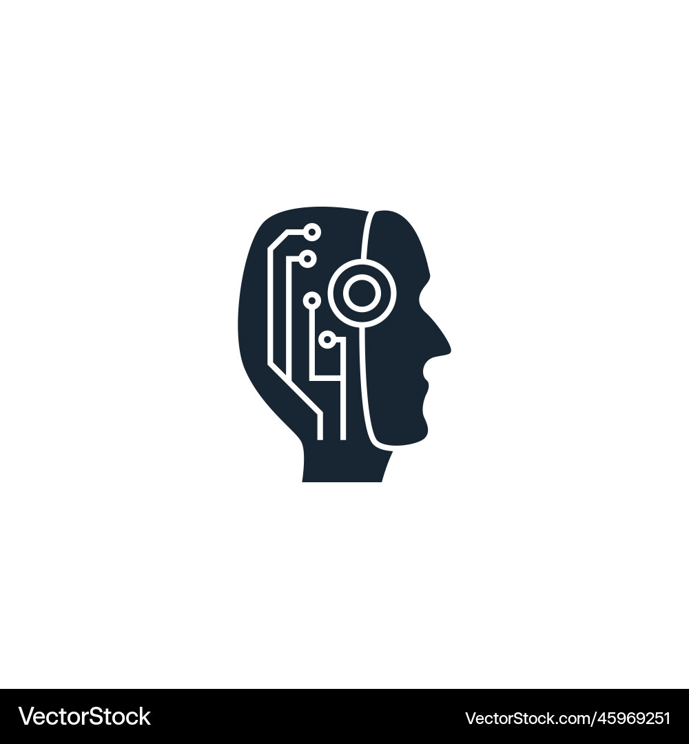 Ai robot creative icon from artificial Vector Image