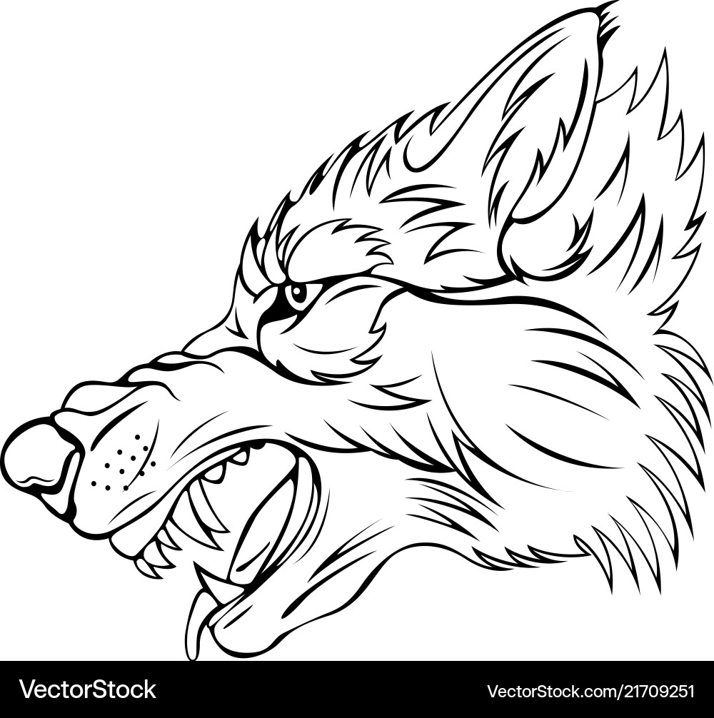 Angry Wolf Head Vector Image