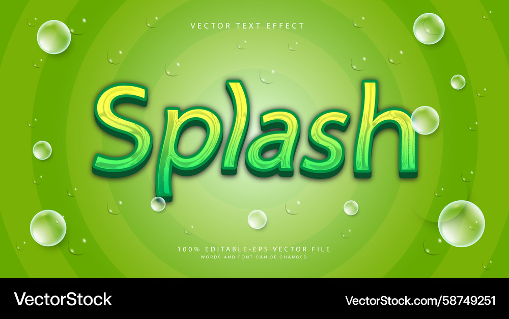 Chrome Splash Text Effect Vector Image