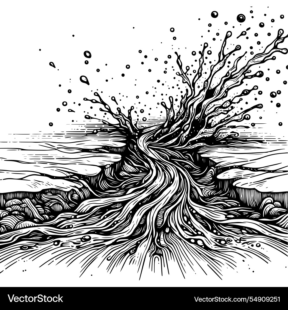 Dynamic splashing wave artwork Dynamic splashing wave artwork Vector Image