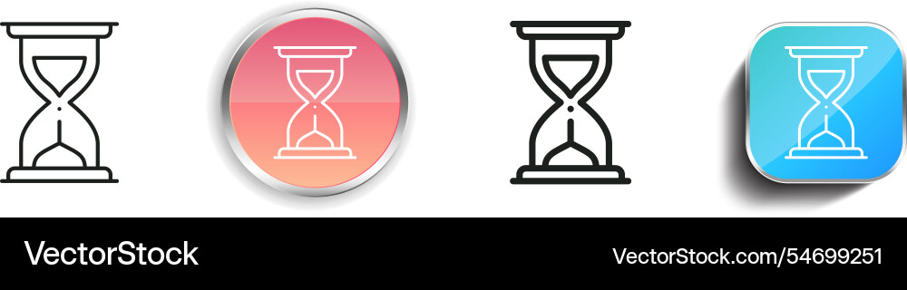 Hourglass icon thin linear regular and button Hourglass icon thin linear regular and button vector image