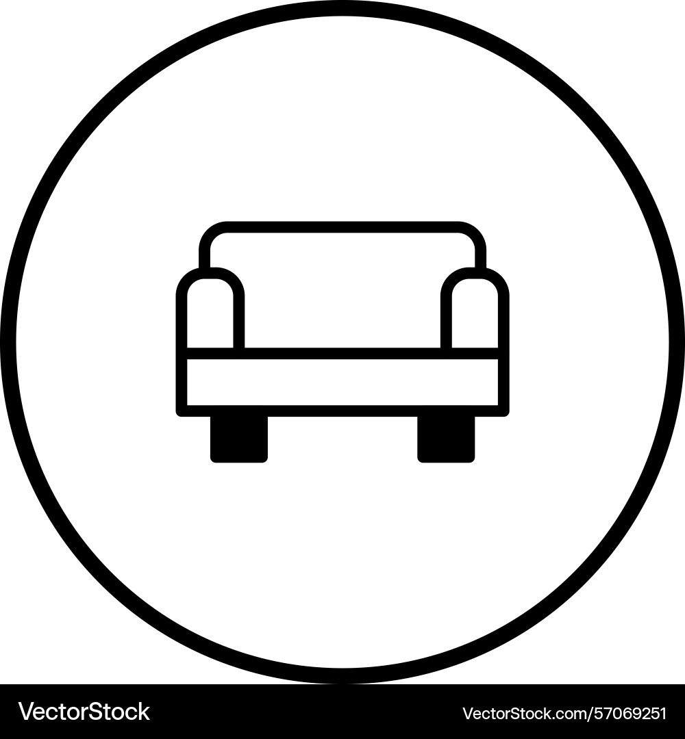 Minimalist sofa icon design within a circle Minimalist sofa icon design within a circle Vector Image