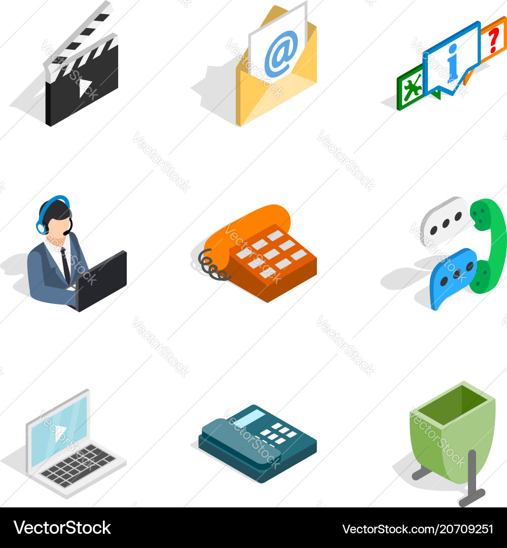 Web project icons set isometric style Web project icons set isometric style vector image