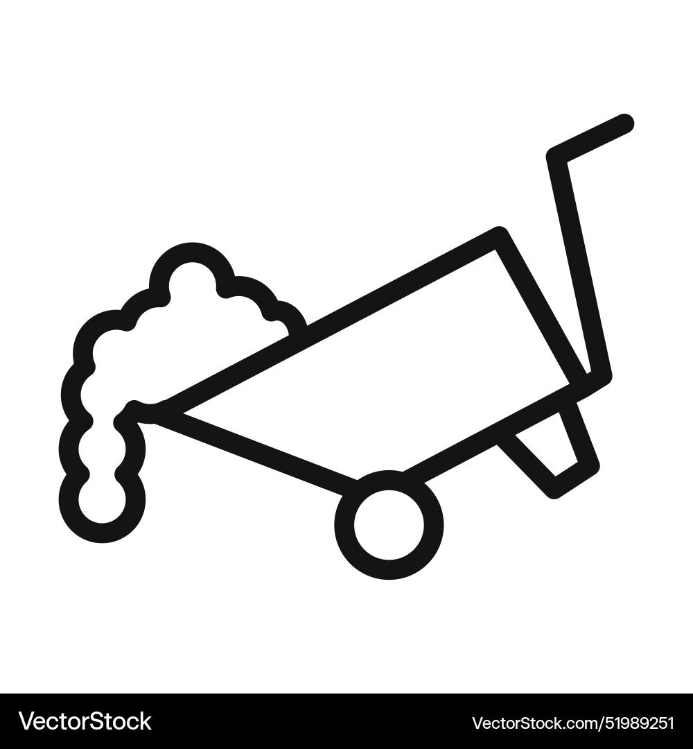 Wheelbarrow unloading icon mark in filled style Vector Image