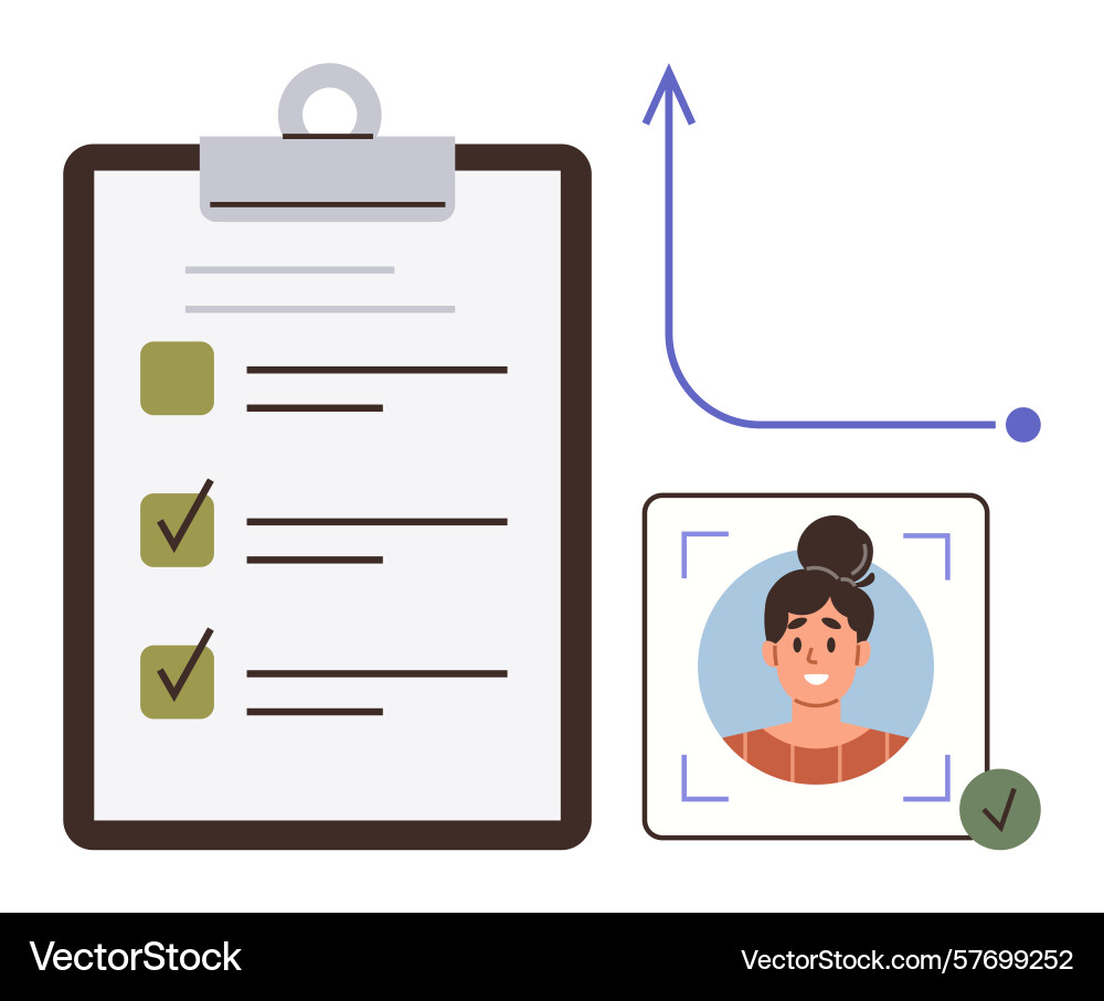 Checklist with profile verification and graph Checklist with profile verification and graph vector image