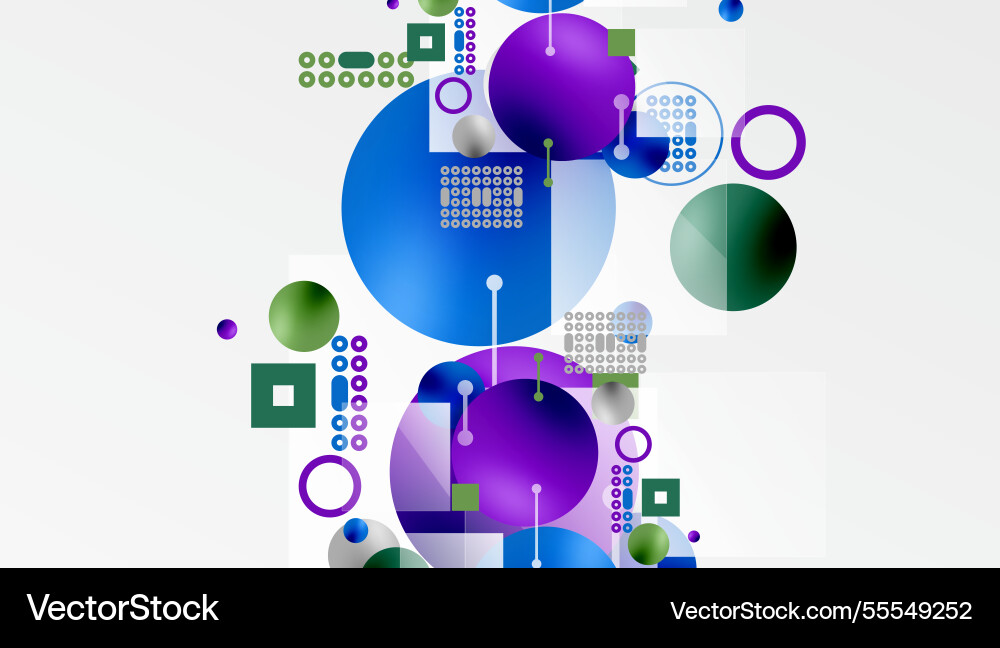 Circles and elements geometric abstract background Vector Image