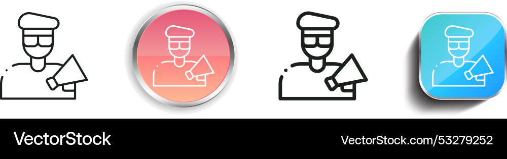 Director icon thin linear regular and button vector image