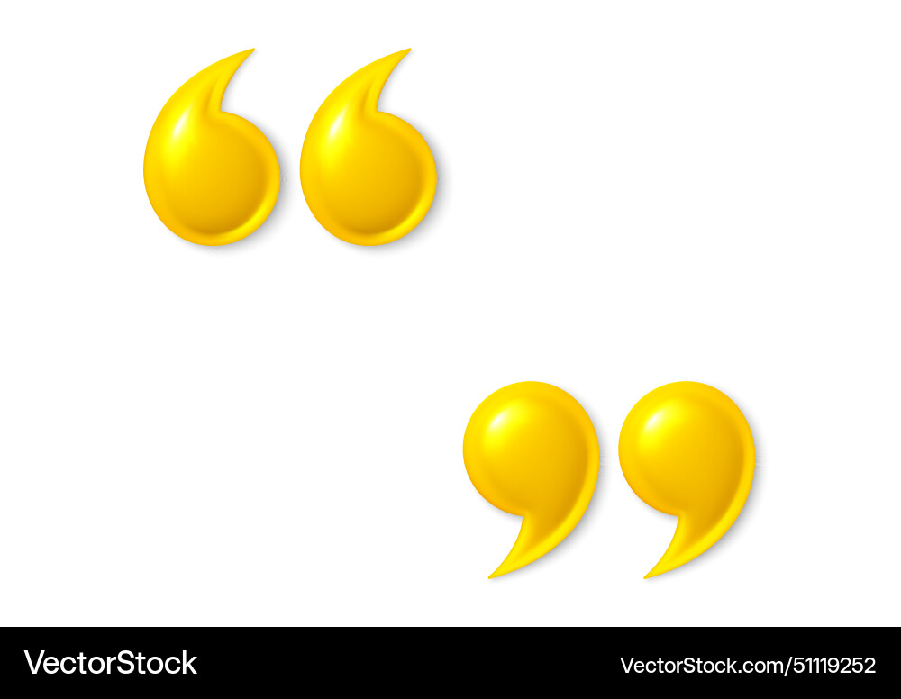 Double quote mark 3d icons set of quotation marks Double quote mark 3d icons set of quotation marks vector image