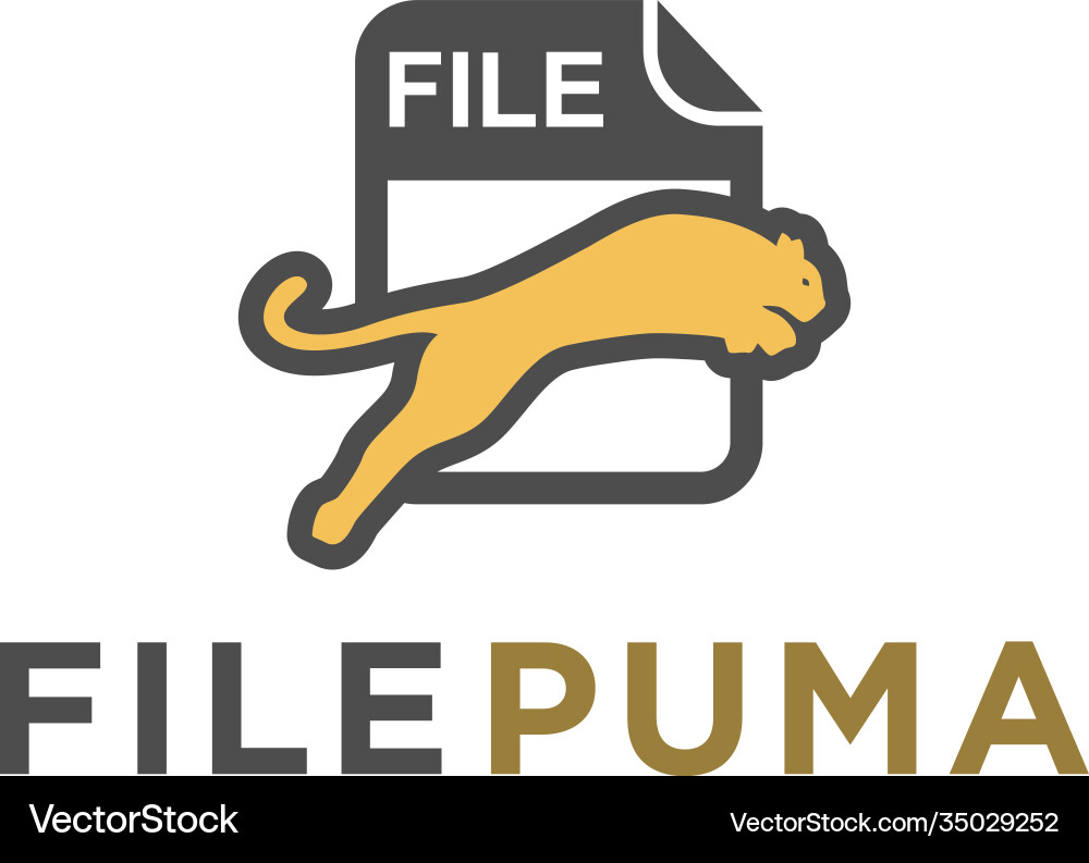 File puma data document folder storage logo icon File puma data document folder storage logo icon Vector Image