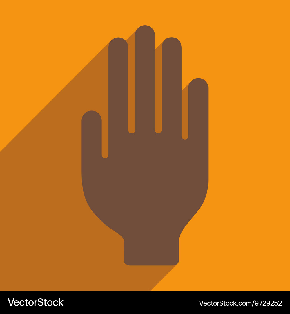 Flat with shadow icon and mobile application hand Vector Image