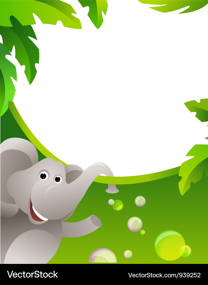 Frame with elephant Vector Image