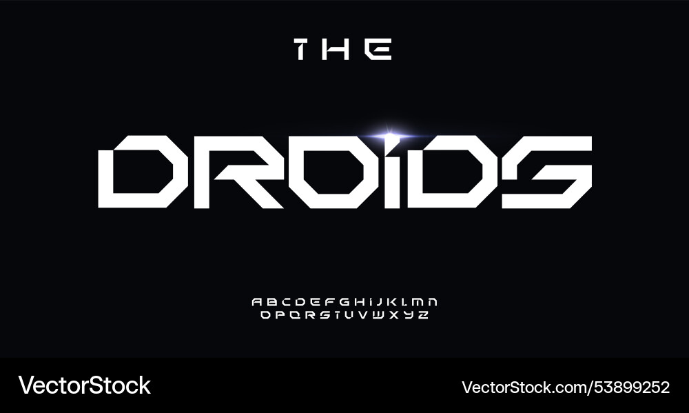 Geometric futuristic font bold angular letters Geometric futuristic font bold angular letters vector image