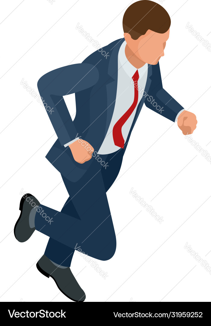 Isometric businessman isolated on write creating vector image