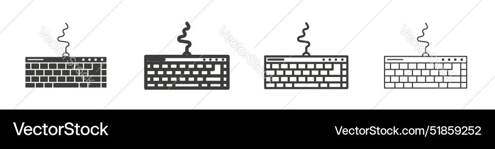 Keyboard icon set computer typing sign Vector Image