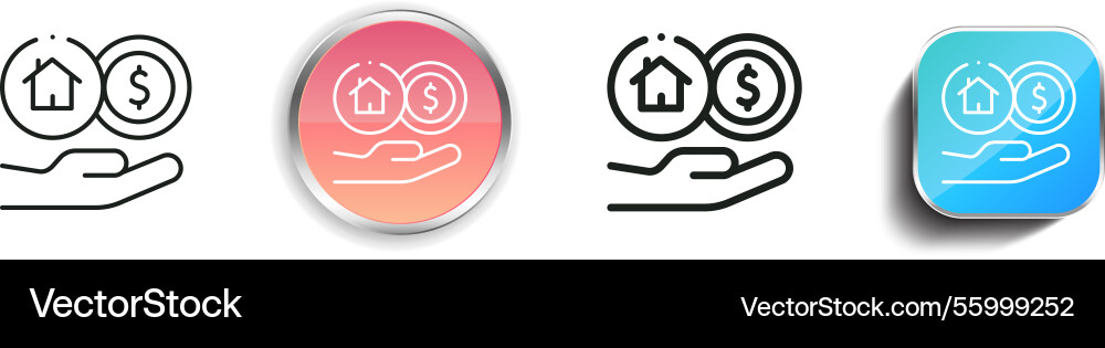 Lease icon thin linear regular and button style vector image