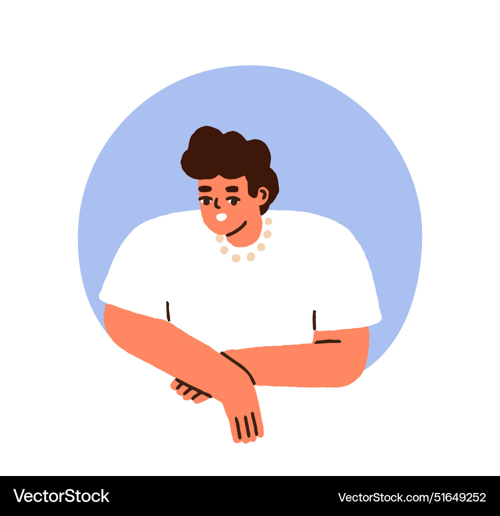 Man avatar round user profile portrait in circle Vector Image