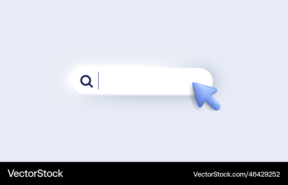 Search bar 3d template for website navigation vector image