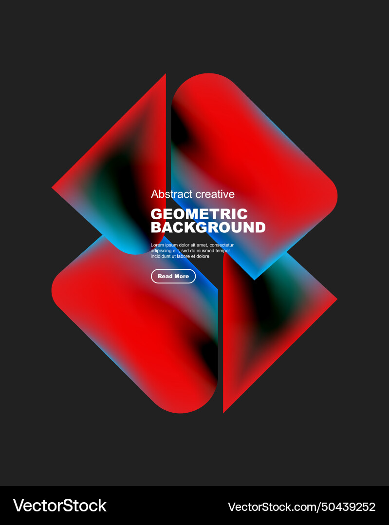 Square and triangle design with fluid gradients Vector Image