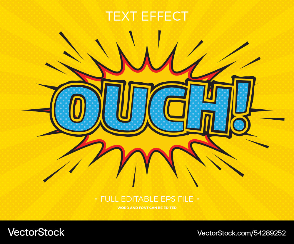 Vibrant Comic Book Text Effect Royalty Free Vector Image