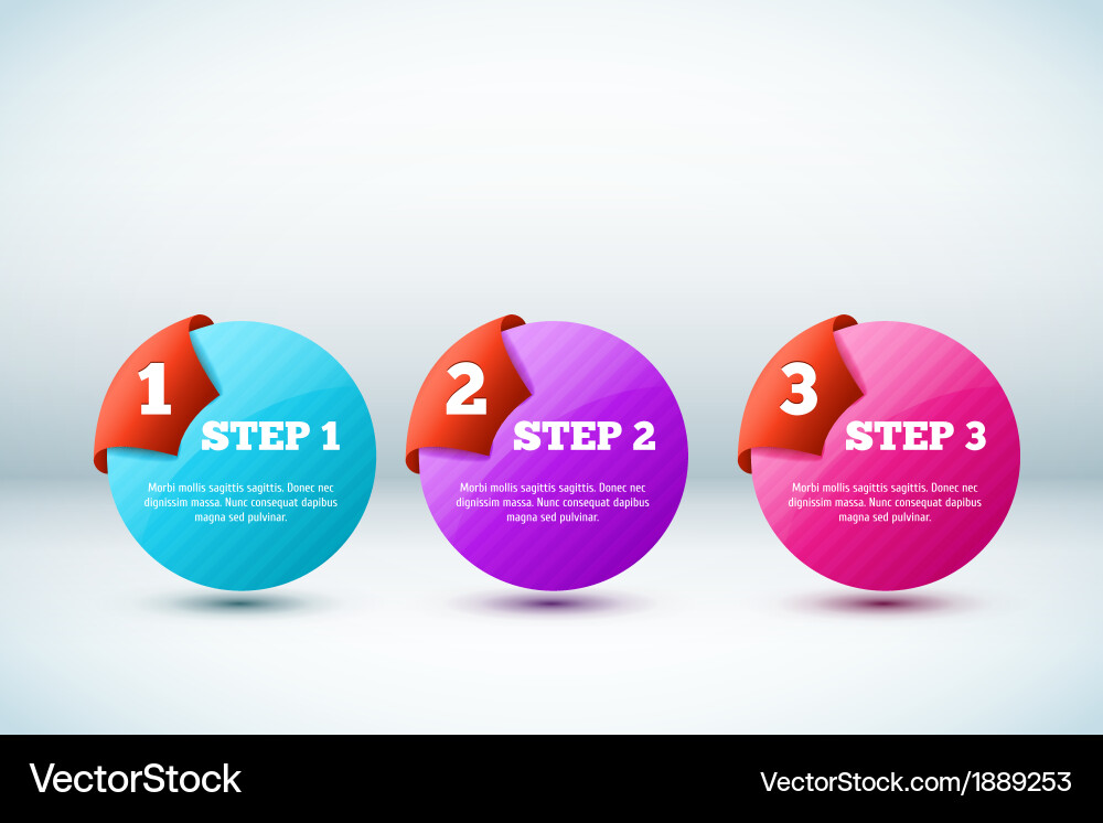 3D Progress Circles Background Vector Image